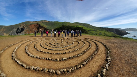 In February Linda led us to the labyrinth in the Marin Headlands.